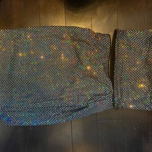 Sparkly 2 piece tube top and skirt